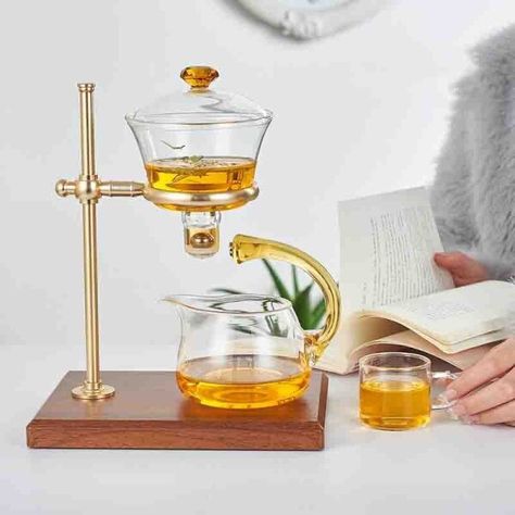 $69.91 25％ Off | GLass Magnetic Tea Set Office Teahouse Kungfu Teapot Semi-Automatic Drinking Utensil Flower Teapot, Tea Party Tea, Office Table Decor, Glass Tea Set, Tea Brewing, Kung Fu Tea, Tea Maker, Glass Teapot, Tea Tray