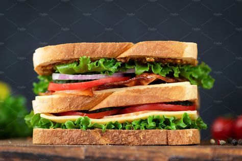 Club Sandwich Photography, Sandwich Advertising, Sandwich Photography, Sandwich With Bacon, Big Tasty, Ram Hanuman, Tomato Cheese, Healthy Packed Lunches, Packed Lunches