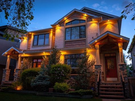 Soffit Exterior, Soffit Lighting Exterior, Exterior Led Lighting, Soffit Lighting, Exterior House Lights, Backyard String Lights, Outdoor Ambiance, Lighting Exterior, Led Exterior Lighting