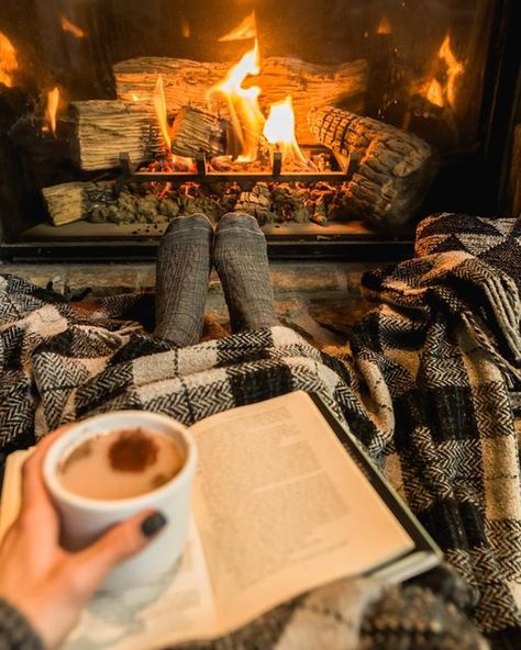 Reading By Fireplace Aesthetic, Cozy By The Fire, Reading By The Fire, Cosy Nights In, Sitting Fireplace, Winter Book Aesthetic, Cozy Night In, Winter Reading Aesthetic, Winter Aesthetic Coffee