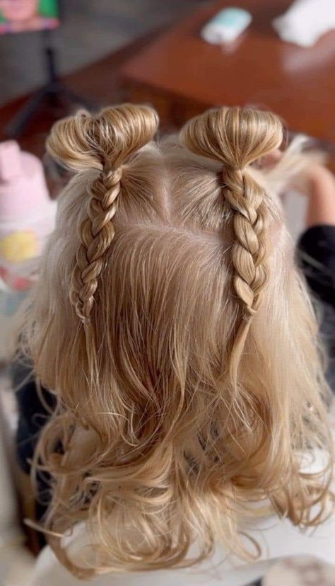 Hairstyles For 6 Year Girl, Summer Hairstyles For Kids, Easy Toddler Hairstyles, Cute Toddler Hairstyles, Girly Hairstyles, Easy Little Girl Hairstyles, Dunner Wordend Haar, Girl Hair Dos