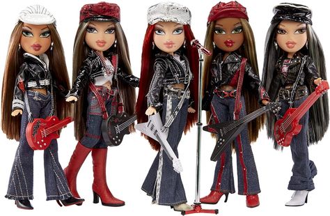 Yasmin, Cloe, Roxxi, Sasha and Jade Bratz Doll Halloween Costume, Bratz Rock Angelz, Bratz Yasmin, Doll Images, New Barbie Dolls, Bratz Doll Outfits, Movie Outfits, Bratz Girls, Monster Prom