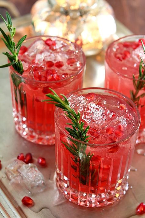 Pomegranate Rosemary Spritzer, Sparkling Pomegranate Cocktail, Pomegranate Rosemary Gin Fizz, Cranberry Gin Fizz Cocktails, Christmas Gin And Tonic Cocktail Recipes, Pomegranate Fizz Cocktail, Spiced Gin Cocktail, Rosemary Christmas Cocktail, Pomegranate Rosemary Cocktail