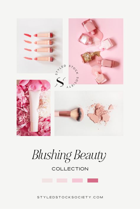 Makeup mood board - pink makeup aesthetic inspiration from Styled Stock Society Mood Board Makeup, Barbiecore Makeup, Makeup Mood Board, Pink Makeup Aesthetic, Ads Photography, Ad Photography, Latest Makeup Trends, Brand Photography Inspiration, Pink Inspiration