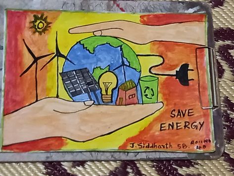 Poster on save energy Conserve Energy Protect Environment, Earth Drawings, Conserve Energy, Energy Conservation, Energy Projects, Fun Easy Crafts, Clean Energy, Energy Sources, Drawing Videos