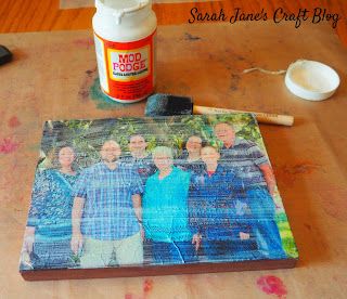 Mod Podge and Tissue Paper Photo Transfer Transfer Picture To Canvas, Mod Podge Canvas, Diy Photo Canvas, Mod Podge Pictures, Canvas Photo Transfer, Photos Onto Canvas, Mod Podge Photo Transfer, Diy Canvas Photo, Photo Transfer To Wood