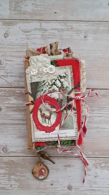 Christmas Junk Journal Cover Ideas, Christmas Journal Cover, Christmas Junk Journal Ideas, Christmas Journals, Journal Christmas, Christmas Junk Journal, Christmas Mix, Christmas Cover, Christmas Journal