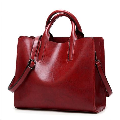 Leather Women handbags Simple handbag trend One Shoulder Messenger Bag trend bag - Burgundy SPECIFICATIONS:?  Style: Fashion;?  Shape: Casual Tote;?  Pattern Type: Solid;?  Occasion: Versatile;?  Number of Handles/Straps: Single;?  Main Material: GENUINE LEATHER;?  Item Type: Handbags;?  Interior: Interior Compartment;?  Interior: Cell Phone Pocket;?  Interior: Interior Key Chain Holder;?  Interior: Interior Slot Pocket;?  Interior: Computer Interlayer;?  Interior: Interior Zipper Pocket;?  Hard Leather Bags Women, Tas Bahu, Leather Tote Bag Women, Designer Leather Handbags, Real Leather Handbags, Fall Handbags, Tas Fashion, Fashion Decoration, Guangdong China