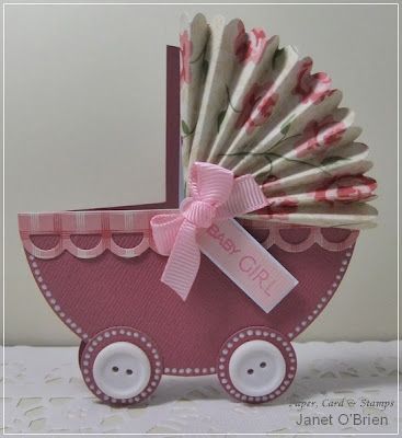 We LOVE this beautiful baby card! Baby Cards Handmade, Baby Shower Invitaciones, 카드 디자인, Shaped Cards, Baby Carriage, Baby Shower Cards, New Baby Cards, E Card