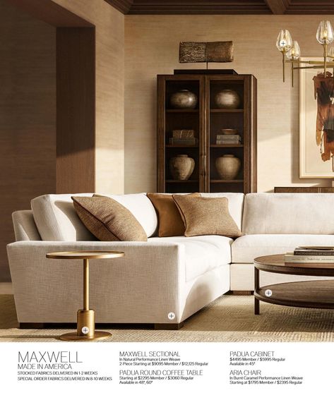 RH Source Books RH Interiors 174 Rh Maxwell Sectional, Rh Maxwell Sofa, Restoration Hardware Inspiration, Rh Interiors, Restoration Hardware Modern, Restoration Hardware Sofa, Restoration Hardware Living Room, Rh Interior Design, Greek Homes