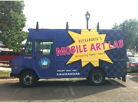 City Launches Mobile Art Lab Mobile Art Gallery Truck, Mobile Art Studio Trailer, Mobile Art Gallery, Library Bus, Mobile Museum, Mobile Art Studio, Traveling Boutique, Book Truck, Old Town Alexandria Va