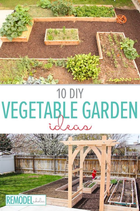 Small Backyard Veggie Garden Ideas, Ideas For Vegetable Garden, Country Veggie Garden Ideas, Vegtibal Garden Ideas, Backyard Vegetable Garden Layout, Large Vegetable Garden Ideas, Vegetable Patch Design, L Shaped Garden Ideas Layout, Small Raised Garden Beds Layout