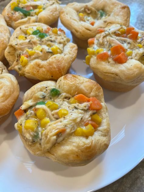 MUFFIN TIN CHICKEN POT PIES Turkey Pot Pie Muffin Tin, Puff Pastry Chicken Pot Pie Muffin Tin, Muffin Tin Chicken Pot Pies, Chicken Pot Pie Recipe Muffin Tins, Chicken Pot Pie Cups Muffin Tins, Muffin Pan Chicken Pot Pie Recipe, Muffin Tin Meals Dinner, Chicken Pot Pie In Muffin Tins, Chicken Pot Pie With Biscuits Muffin Tin