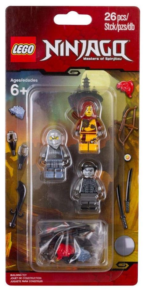 PRICES MAY VARY. Choose your weapons and begin thrilling conflicts with the Master of Shadows, Shade, Master of Smoke, Ash, and Master of Amber, Skylor. This LEGO NINJAGO Accessory Set includes 3 minifigures and an assortment of weapons and accessory elements to inspire fun role-play action and expand the possibilities of LEGO NINJAGO play sets. Includes 3 minifigures: Shade, Ash and Skylor, plus a selection of cool weapons and accessory elements. Lego Spinner, Star Wars Lightsaber Toy, Lego Ninjago Masters Of Spinjitzu, Ninjago Masters Of Spinjitzu, Lego Ninjago City, Lego Ninjago Minifigures, Classroom Halloween Party, Lego Accessories, Lego System