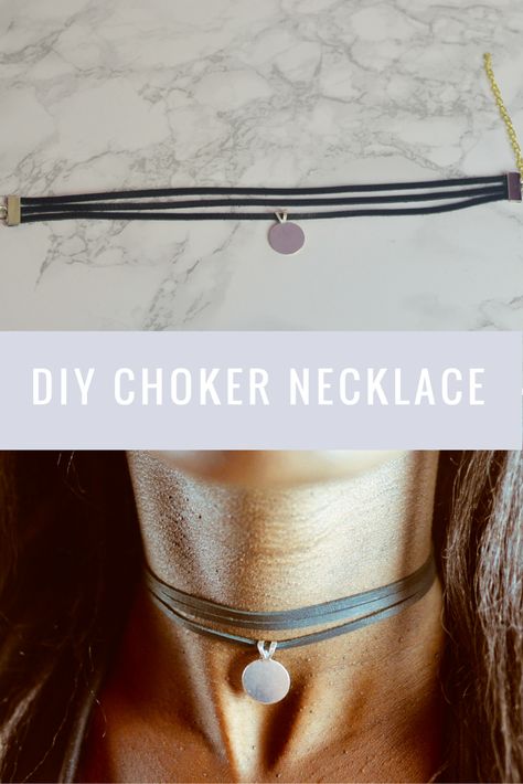 DIY Layered Choker Necklace with pendant - Very easy to make Diy Chokers How To Make, How To Make A Choker Necklace Diy, Diy Choker Necklace Tutorials, Choker Necklace Diy, Choker Diy, Diy Choker Necklace, Necklaces Diy, Diy Choker, Necklaces Ideas