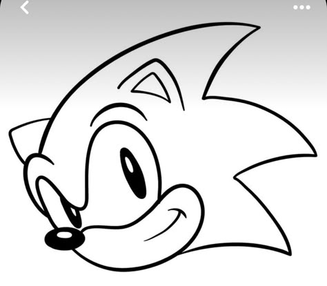 Simple Sonic Drawing, Easy Sonic Painting, Easy Sonic Drawing, Sonic Turkey Disguise, Sonic Outline, Shadow Birthday Cake, Sonic Black And White, Sonic The Hedgehog Printables, Sonic Template