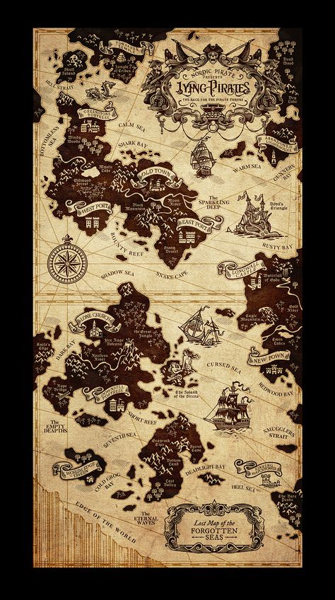 Sea Map, Explorer Map, Game Map, Fantasy Map Making, Dnd World Map, Pirate Games, Fantasy World Map, Board Game Design, Rpg Map