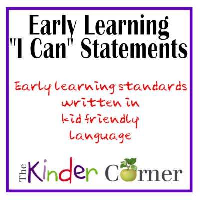 Early Learning I Can Statements from The Curriculum Corner Preschool I Can Statements Free, Preschool I Can Statements, I Can Statements Kindergarten, Early Head Start Classroom Ideas, Preschool Conferences, Head Start Classroom Ideas, Preschool Standards, Head Start Classroom, Preschool Assessment