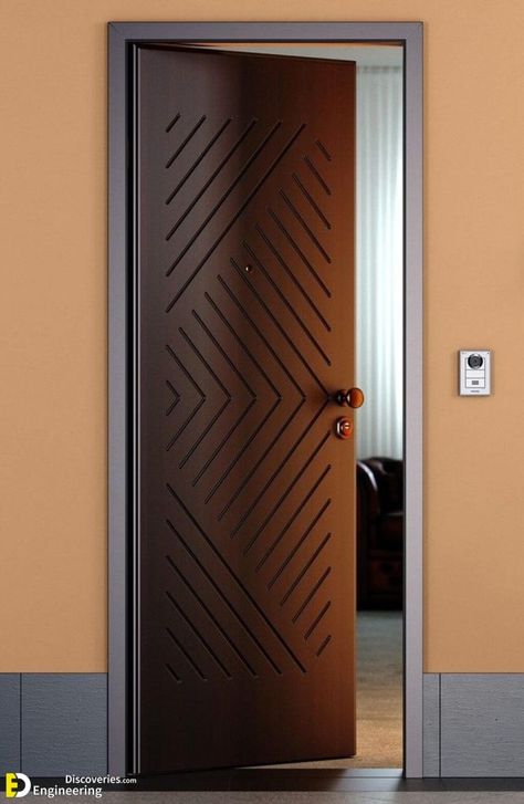 40 Stylish Modern Wooden Door Design Ideas - Engineering Discoveries House Door Design Woods, Bed Rooms Door Design Modern, Room Door Design Modern Wood, Modern Room Doors, Room Door Design Modern, Room Door Design Bedrooms, Wood Door Design, Single Main Door Designs, Modern Wood Doors