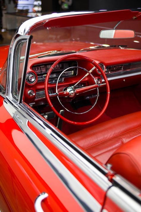 Candy Apple Red Classic Cadillac Luxury Car at Detroit's North American International Auto Show Press Preview Day NAIAS 2019 by Annie Fairfax Red Classic Car, Midwest Travel Destinations, Red Vibe, Red Stuff, Red Cars, Classic Cadillac, Red Things, Midwest Travel, Win Tickets