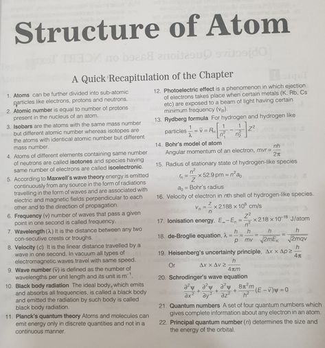 Structure Of Atom Mind Map, Atomic Structure Formula Sheet Class 11, Structure Of Atom Formula Sheet, Structure Of Atom Notes Class 11, Atomic Structure Notes, Structure Of Atom, Atom Structure, Chem Notes, Learn Chemistry