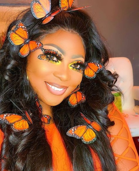 Monarch Butterfly Decor, Monarch Butterfly Wedding, Diy Butterfly Costume, Orange Monarch Butterfly, Butterfly Halloween Costume, Mother Nature Costume, Butterfly Halloween, Kawaii Hair Accessories, Butterfly Face Paint