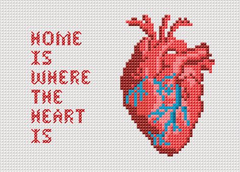 Awesome cross stitch heart Cross Stitch Heart Pattern, Heart Pillow Pattern, Crochet Heart Pillow, Heart Cross Stitch Pattern, Love Cross Stitch, Heart Cross Stitch, Pattern Cross Stitch, Diy Broderie, Cross Stitch Love