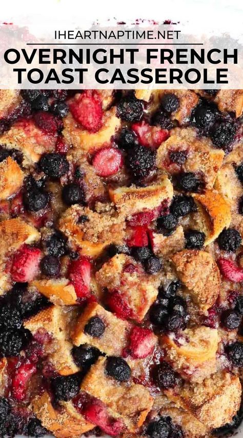 Cinnamon Sugar Sourdough, Berry French Toast Bake, Easy Overnight French Toast, Sweet Breakfast Casserole, Berry Topping, Rustic Loaf, Berry French Toast Casserole, Overnight French Toast Casserole, French Toast Bake Overnight