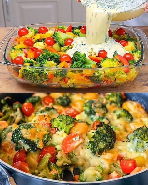 Baked Broccoli, Low Calorie Vegetables, Vegetable Casserole Recipes, Veggie Casserole, Baby Kale, Kale Recipes, Cheese Casserole, Juicy Tomatoes, Dinner Options