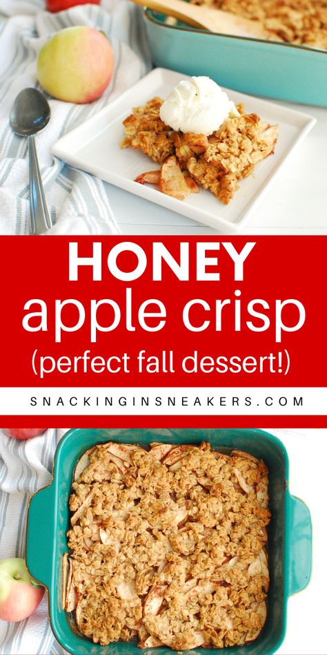 Apple Crisp Honey Crisp Apples, Apple Crisp Made With Honey, Recipes For Honey Crisp Apples, Recipe With Honey Crisp Apples, Honey Dessert Recipes Healthy, Honey Crisp Apple Crisp, What To Make With Honey Crisp Apples, No Sugar Apple Crisp, Apple Crisp With Honey Crisp Apples