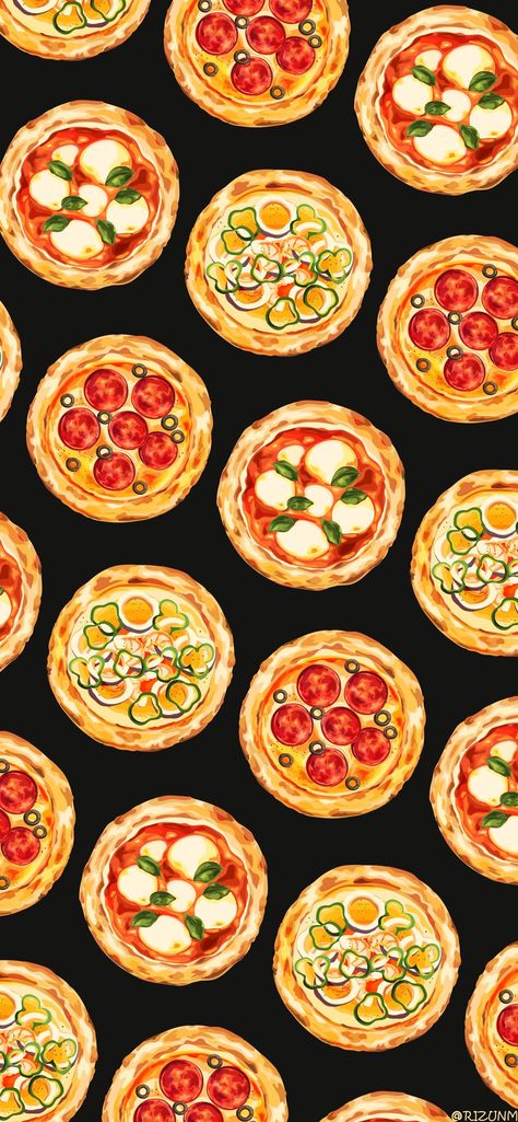 Iphone Wallpaper Food, Pizza Wallpaper, Cute Food Wallpaper, Procreate Ipad Art, Fruit Wallpaper, Food Wallpaper, Cute Pokemon Wallpaper, Funny Phone Wallpaper, Food Drawing