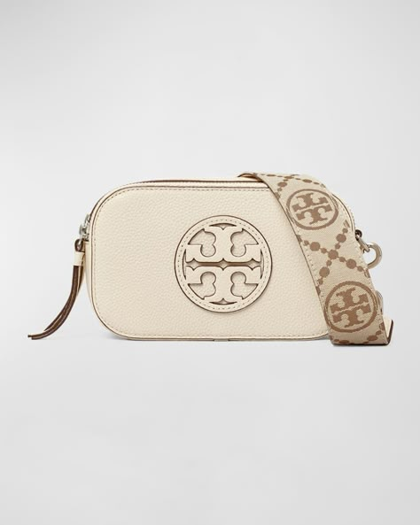 Tory Burch Miller Mini Camera Crossbody Bag Bags Brands, Purse Collection, Leather Camera Bag, Women Purse, Womens Designer Handbags, Bold Logo, Girly Bags, Luxury Purses, Tory Burch Miller