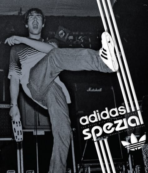 Liam Gallagher Adidas Spezial Poster. Adidas Orginals. Liam Gallagher wearing trainers. Oasis. Noel Gallagher. SPZL. Vintage Adidas Poster, Liam Gallagher Poster, Oasis Adidas, Oasis Poster, Adidas Poster, Adidas Spzl, Adidas Aesthetic, Cultura Hip Hop, Adidas Ad