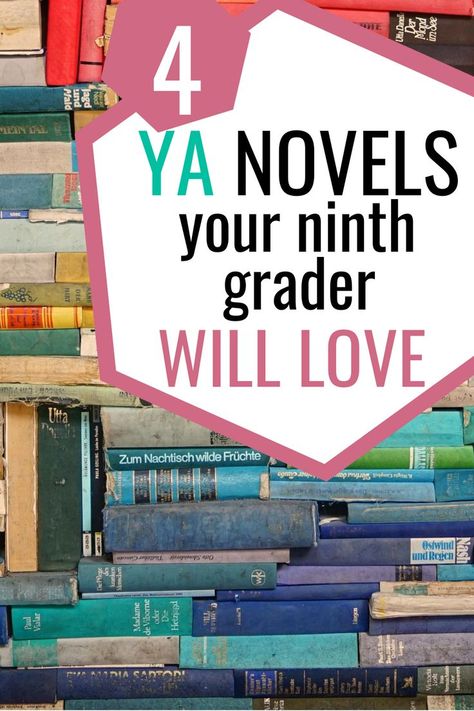 colorful book stack, four ya young adult novels your ninth grader will love 9th Grade Reading List, High School Reading List, 9th Grade English, Freshman English, Remedial Reading, High School Reading, Young Adult Books, High School Writing, Highschool Freshman