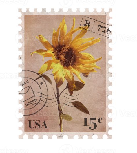 Post Stamp Aesthetic, Sunflower Postage Stamp Tattoo, Letter Stamp Aesthetic, Stamp Aesthetic, Wedding Card Writing, Body Doodles, Vintage Stamps Postage, Aesthetic Scrapbooking, Aesthetic Screen