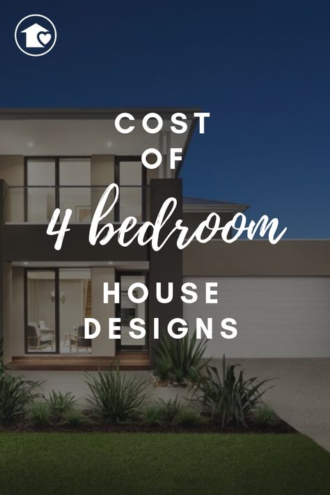 Find out build costs of 4 bed house designs in Australia by experienced home builders. #homedesigns #newhomes #australianhomes 3 Bedroom House Plans, 4 Bedroom House Designs, 4 Bed House, Building Costs, 4 Bedroom House Plans, Bed House, Cost To Build, New Home Builders, 3 Bedroom House