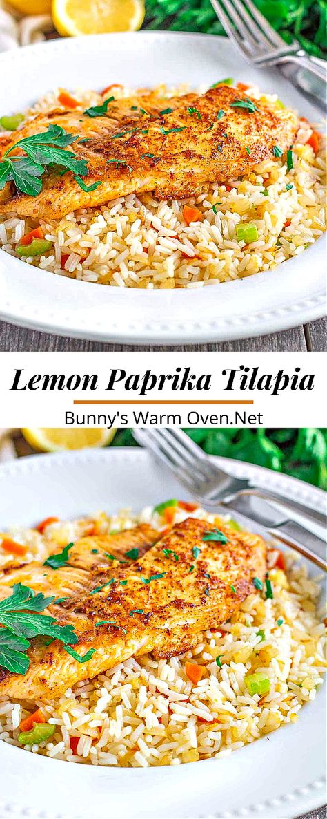 Tilapia Rice Recipes, Tilapia Recipes Pasta, Tilapia Rice Bowl, Rice And Tilapia Recipes, Tilapia Dishes Dinners, Talipa Fish Recipes Dinners, Quick And Easy Tilapia Recipes, Flavorful Tilapia Recipes, Fast Easy Tilapia Recipes