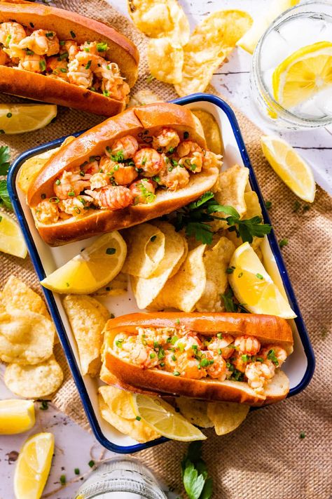 Amazing Langostino Lobster Rolls Recipe (Easy!) - CucinaByElena Langostino Rolls, Lobster Rolls Recipe, Langostino Recipes, Lobster Roll Recipe, Rolls Recipe Easy, Lobster Roll Recipes, Orzo Salad Recipes, Lobster Salad, Bisque Recipe