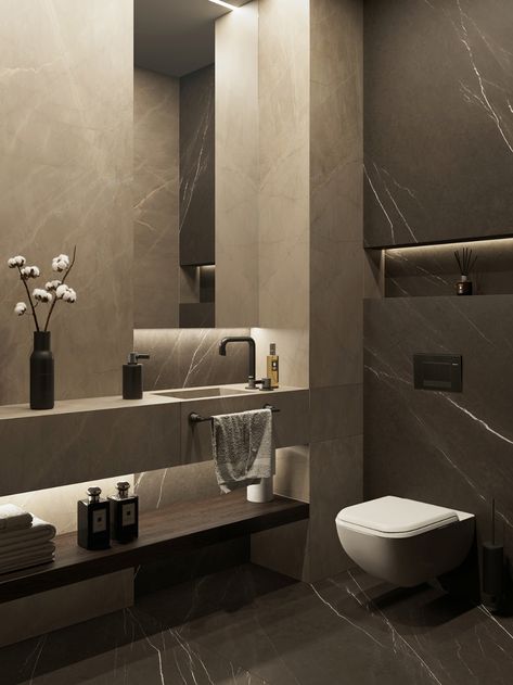 Toilette Design, Bilik Air, تصميم داخلي فاخر, Bathroom Inspiration Modern, Guest Toilet, Washroom Design, Decor Ikea, التصميم الخارجي للمنزل, Bathroom Design Decor