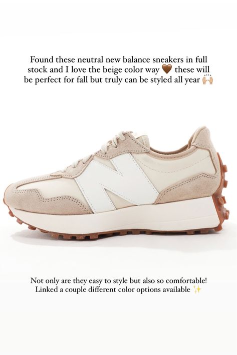 New Balance 327 trainers in beige curated on LTK New Balance 327 Neutral, Cream New Balance Shoes Outfit, Beige New Balance Outfit, New Balance 327 Women Outfit, New Balance 327 Outfit, New Balance 327 Trainers, New Balance Outfit, New Balance 327, New Balance Sneakers