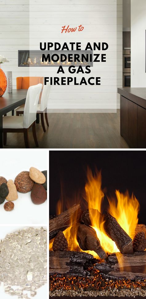 Some suggestions for update and modernize your gas fireplace. You don't always have to replace everything to make a difference ! Gas Fireplace Logs Ideas, Gas Fireplace Update Ideas, Update Gas Fireplace Insert, Gas Fireplace Insert Makeover, Gas Fireplace Remodel, Gas Fireplace Decor, Fireplaces Makeover Modern, Fireplace Gold, Gas Fireplace Makeover