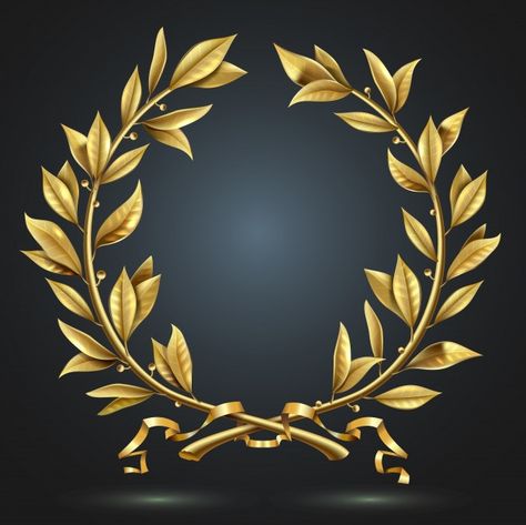 Vector graphics. golden antique realisti... | Premium Vector #Freepik #vector #circle #leaf #luxury #wreath Winners Poster Design, Greek Crown, Nonprofit Design, Persephone Art, Gold Laurel Wreath, Golden Wreath, Wreath Tattoo, Crown Illustration, Certificate Background