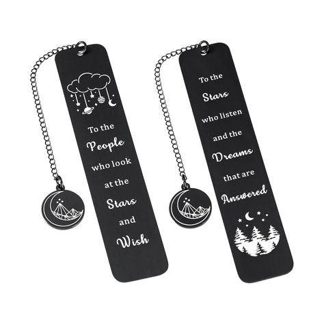 PRICES MAY VARY. 【Inspirational Bookmark Gifts for Women Men】-- Our inspirational bookmarks for teen boys girls is engraved with powerful words:"To the people who look at the stars and wish To the stars who listen and the dreams that are answered".This is a motivational gift for kids,children,son,daughter,granddaughter,grandson,grandma,it is also encouragement gifts for students,teachers,best friends,boyfriend,girlfriend,husband,wife, funny bookmark for book lovers,bookworm,book nerds,bibliophil Black Bookmark, Men Friends, Student Teacher Gifts, Cheer Up Gifts, Comfort Gifts, Reading Gifts, Bookmark Gifts, Get Well Gifts, Encouragement Gifts