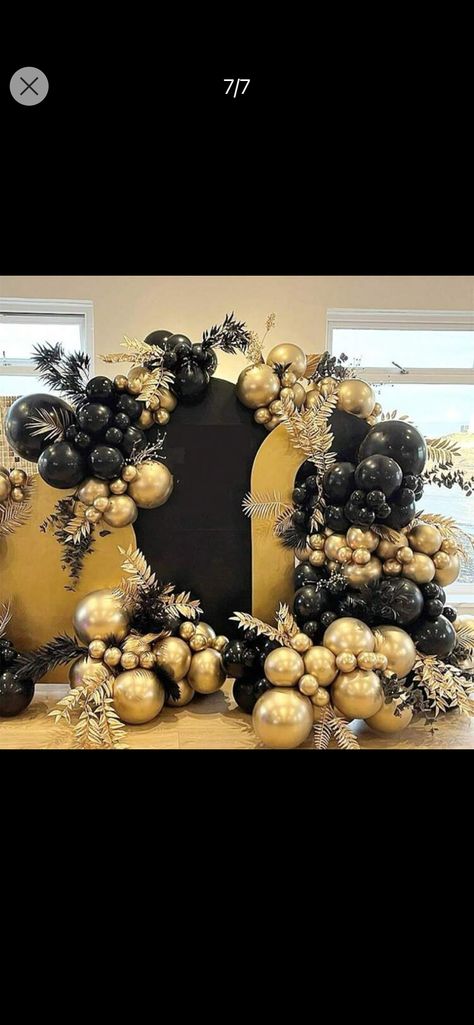 30pcs 12/10/5 Inch Black And Gold Balloons,  Metallic Gold And Black Balloons For Birthday, Retirement, Graduation, New Year's Eve Party DecorationsI discovered amazing products on SHEIN.com, come check them out! Balloons With Flowers, Gold And Black Decor, Gold And Black Balloons, Book Event, Balloons For Birthday, Black And Gold Balloons, Brown Hair Dye, Graduation Balloons, New Year's Eve Party