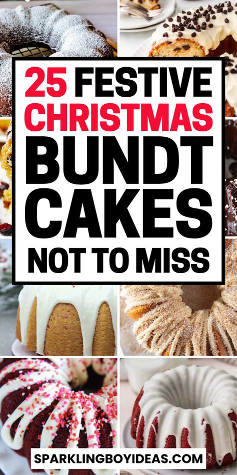 Indulge in the festive season with our Christmas bundt cake recipes! Discover a world of holiday cakes and desserts, perfect for your Christmas dessert table. From traditional holiday desserts to creative Christmas baking ideas, we've something for everyone. Try our easy Christmas desserts, including elegant Christmas cakes and unique holiday bundt cake ideas. From gingerbread bundt cakes, peppermint bundt cakes, and red velvet bundt cakes to a variety of other Christmas cake ideas. Christmas Bundt Cakes, Christmas Bundt Cake Recipes, Filled Cakes, Traditional Holiday Desserts, Bunt Cake Recipe, Holiday Cake Recipes, Christmas Bundt Cake, Mini Bundt Cakes Recipes, Easy Bundt Cake Recipes