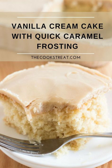 Vanilla Cream Cake, Cake Frosting Recipe, Caramel Frosting, Caramel Cake, Frosting Recipe, Deilig Mat, Köstliche Desserts, Vanilla Cream, Cake Flavors