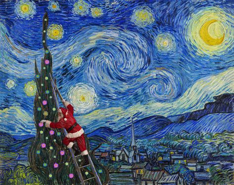 Venus Painting, Classical Paintings, Canvas Painting Tutorials, Van Gogh Art, Starry Night Van Gogh, Animated Christmas, Night Art, Caravaggio, Christmas Mood