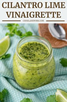 Cilantro Lime Vinaigrette Recipe, Cilantro Lime Vinaigrette, Cilantro Dressing, Cilantro Lime Dressing, Vinaigrette Recipe, Salad Dressing Recipes Homemade, Lime Vinaigrette, Vinaigrette Recipes, Homemade Salads