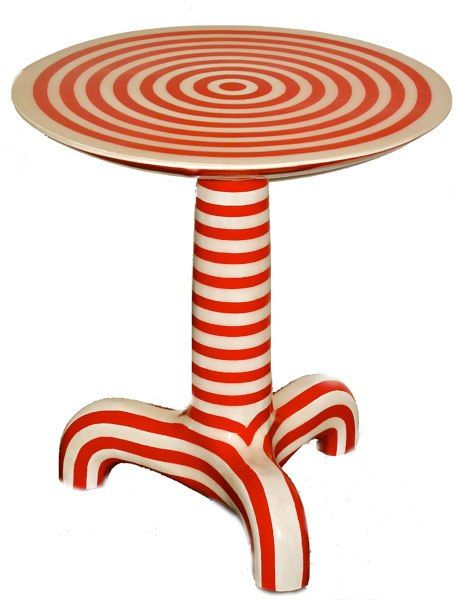 Funky Table, Willie Wonka, Painted Tables, Stripe Table, Striped Decor, Charger Stand, Cool Tables, Objet Design, Funky Furniture