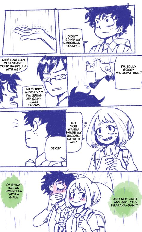 sasumie: “an izuocha comic I drew for the izuocha discord~ kinda messy sorry for that xD ” Izuocha Comic, Deku X Uraraka, My Hero Academia 2, My Hero Academia Shouto, Ochako Uraraka, My Hero Academia Memes, Boku No Hero Academia Funny, Buko No Hero Academia, Fan Comic